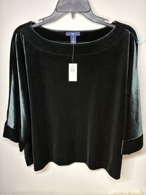 GAP Black Velvet Boatneck Top